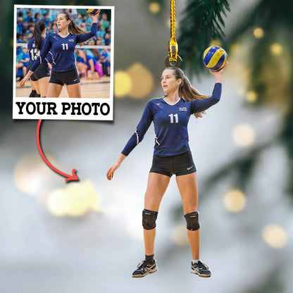 Custom Photo Ornament Gift For Volleyball Player - Upload Photo Volleyball Team Ornament Gift For Volleyball Lovers OO1774
