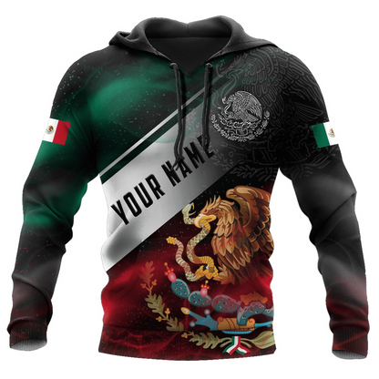 Lasfour Personalized Mexico Smoke 3D Unisex Hoodie, Mexico Eagle On Hoodie, Mexico Hoodies SO0424