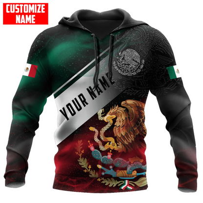 Lasfour Personalized Mexico Smoke 3D Unisex Hoodie, Mexico Eagle On Hoodie, Mexico Hoodies SO0424