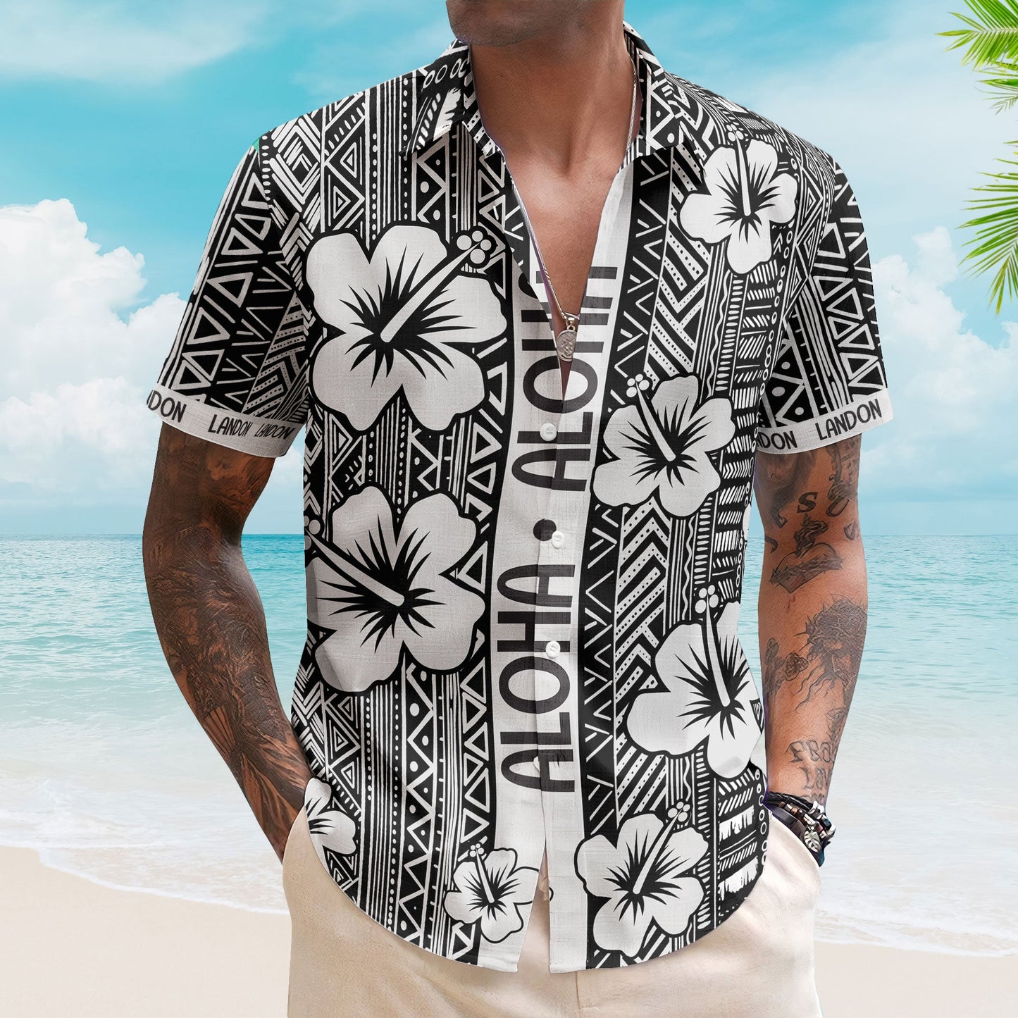 Aloha Vintage Hibiscus Tropical Pattern Gift For Men Family - Custom Hawaiian Shirts HA0095