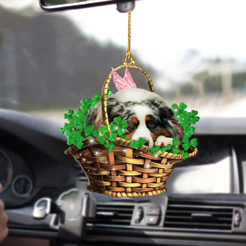 Australian shepherd Sleeping Lucky Fairy Two Sided Ornament, Funny Dog Car Hanging Ornaments OO0308