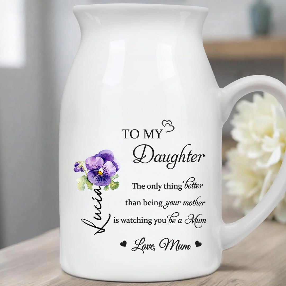 The Only Thing Better Than Being Your Mother Mom Personalized Vase, Personalized To My Daughter Watching You Be A Mom Flower Vase TD0035