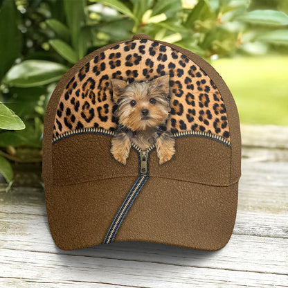 Yorkshire Dog Leopard Leather Style Baseball Cap Lasfour CO0700