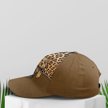 Yorkshire Dog Leopard Leather Style Baseball Cap Lasfour CO0700