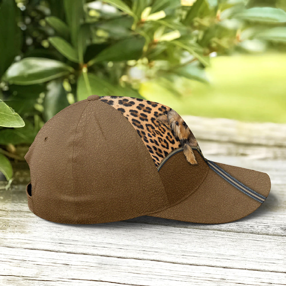 Yorkshire Dog Leopard Leather Style Baseball Cap Lasfour CO0700