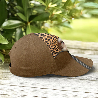 Shih Tzu Dog Leopard Leather Style Baseball Cap Lasfour CO0821