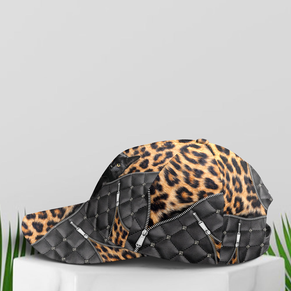 Cat Leopard Pattern Leather Style Baseball Cap Lasfour CO0937