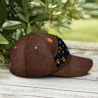 Dog Mom Dog Pawn Printed Leather Style Baseball Cap Lasfour CO0812