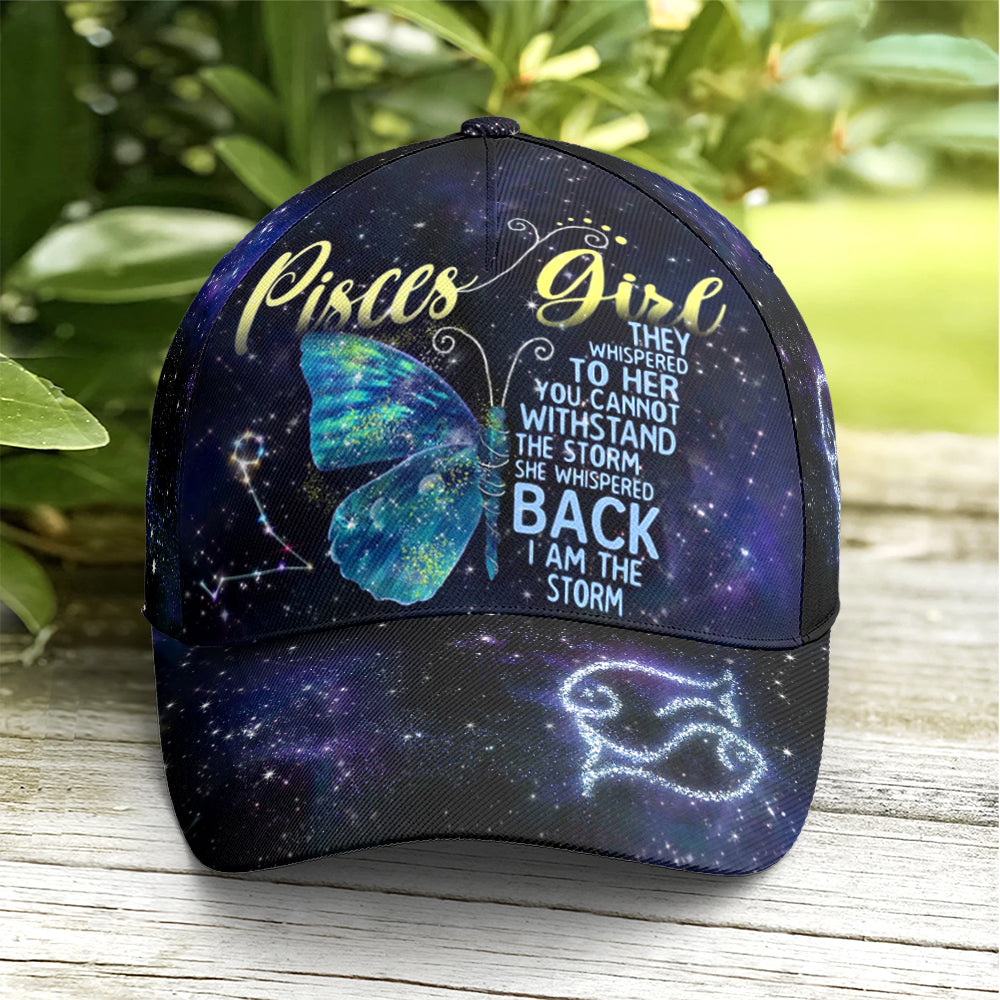 Pisces Girl I Am The Storm Butterfly Baseball Cap Lasfour CO0903