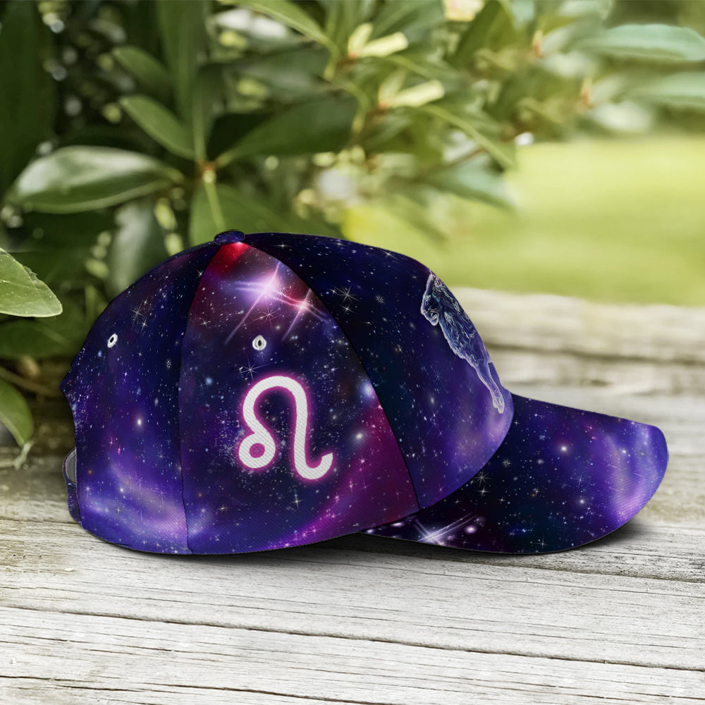 Leo Zodiac Galaxy Background Baseball Cap Lasfour CA2664