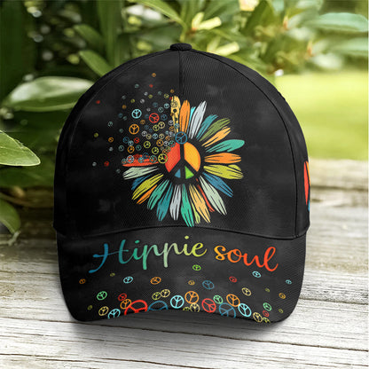 Hippie Soul Sunflower Black Baseball Cap Lasfour CO0691