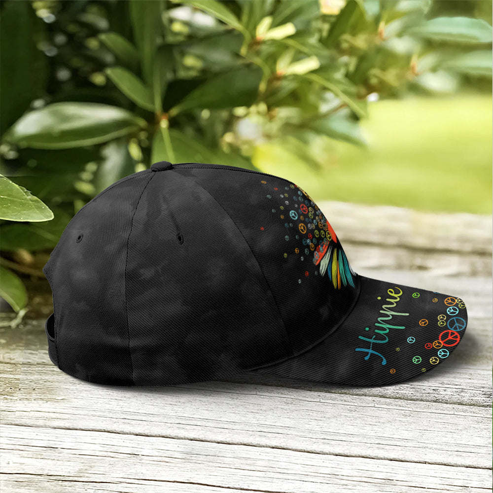 Hippie Soul Sunflower Black Baseball Cap Lasfour CO0691