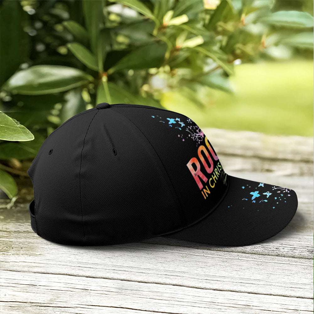 Rooted In Christ Black Baseball Cap Lasfour CO0859