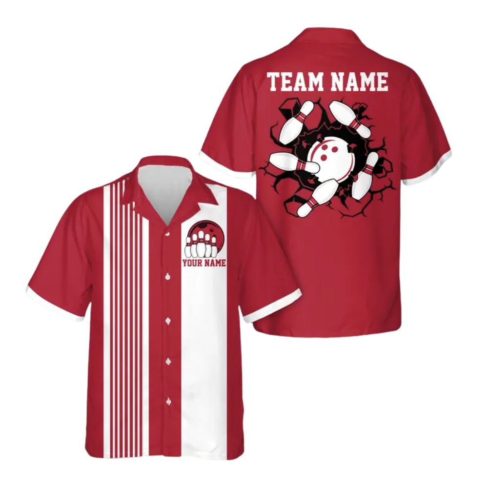 Custom Mens Pink Retro Bowling Team Shirts, Custom Retro Bowling Shirts BE0075