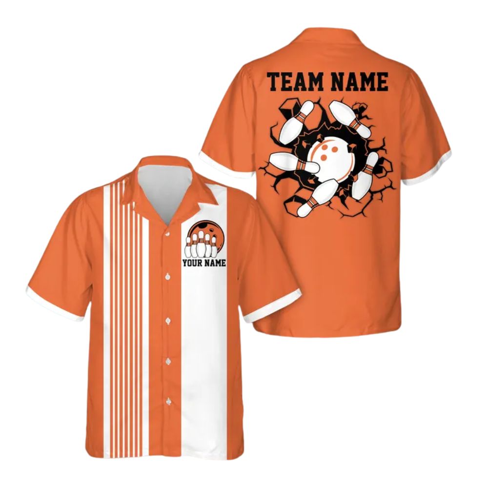 Custom Mens Pink Retro Bowling Team Shirts, Custom Retro Bowling Shirts BE0075