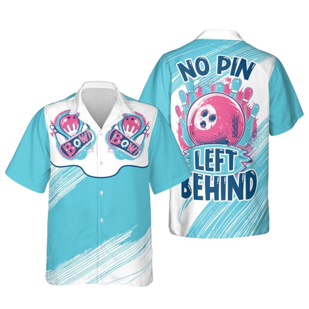 No Pin Left Behind Purple Hawaiian Bowling Shirts For Men And Women, Funny Bowling Shirts BE0083