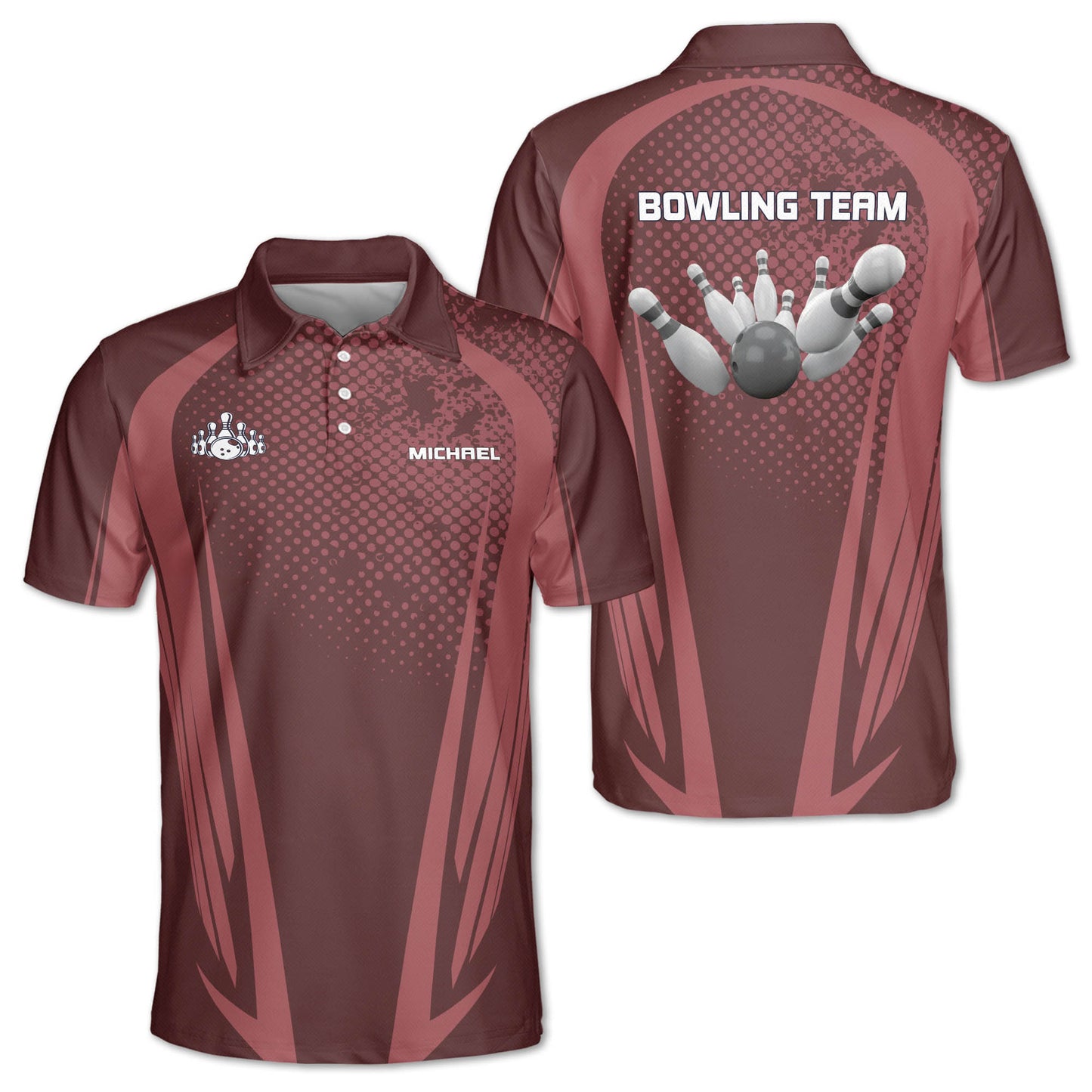 Custom Team Blue And White Bowling Polo Shirts For Men, Custom Bowling Team Shirts BE0093