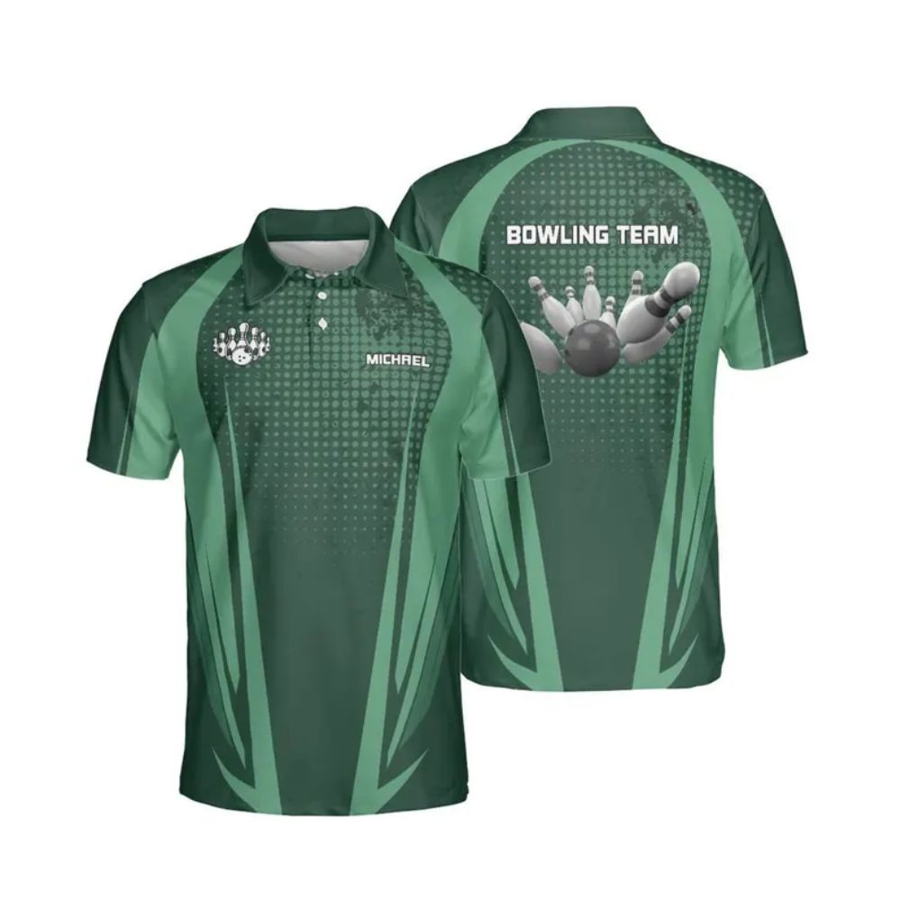 Custom Team Blue And White Bowling Polo Shirts For Men, Custom Bowling Team Shirts BE0093