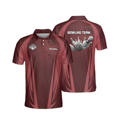 Custom Team Blue And White Bowling Polo Shirts For Men, Custom Bowling Team Shirts BE0093