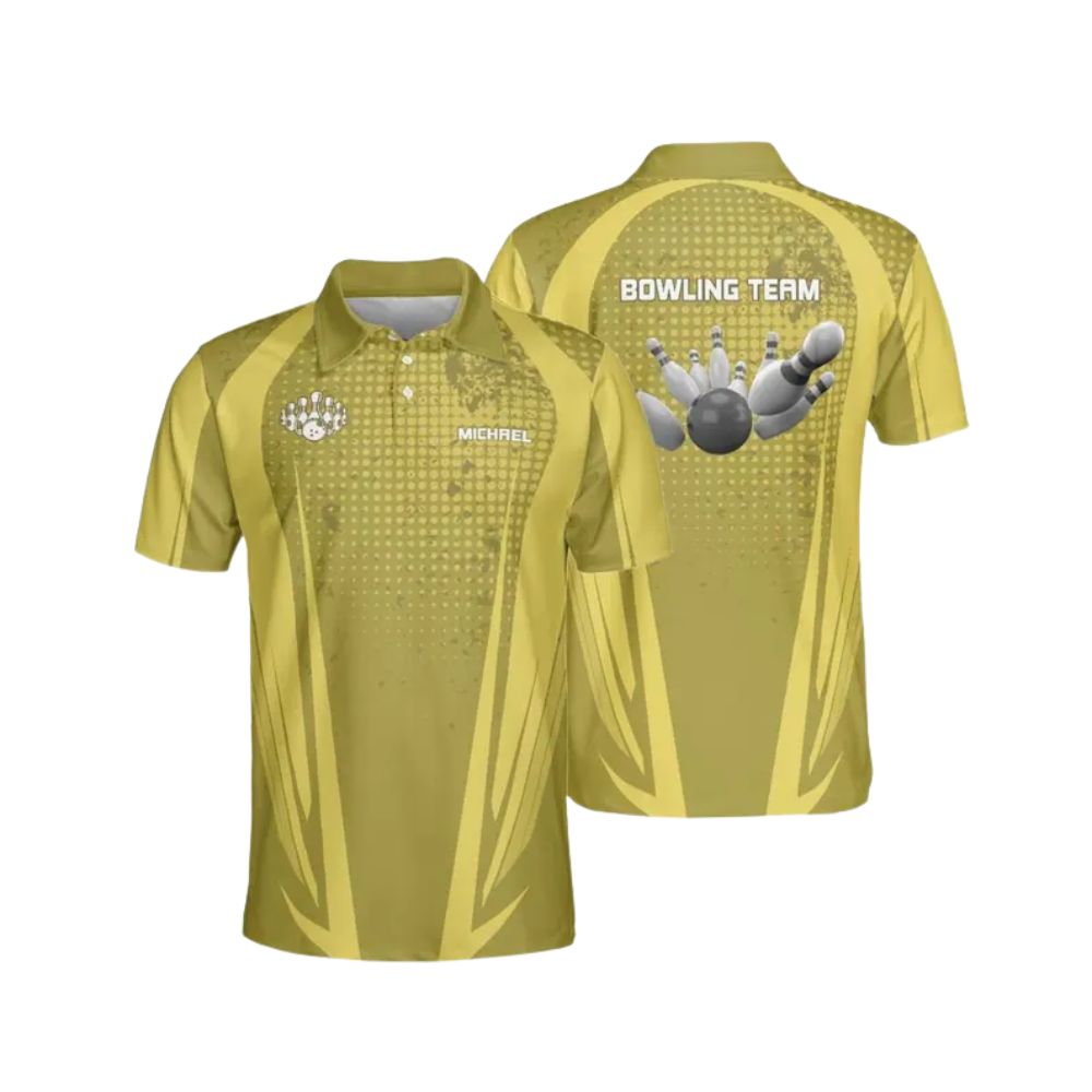 Custom Team Blue And White Bowling Polo Shirts For Men, Custom Bowling Team Shirts BE0093