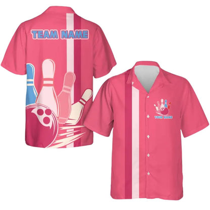 Custom Pink Ladies Hawaiian Bowling Team Shirts, Custom Bowling Team Shirts BE0094