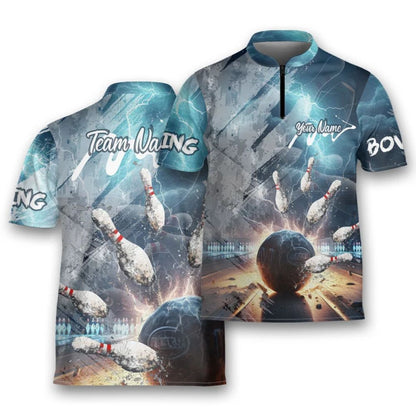 Custom Team Rock Crack Bowling Jerseys For Men, Custom Bowling Team Shirts BE0097