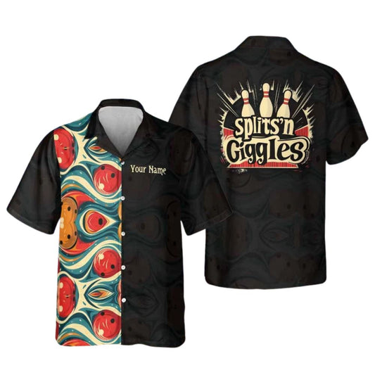 Custom Splits 'N Giggles Bowling Hawaiian Shirt For Men Women, Custom Funny Bowling Shirts BE0099
