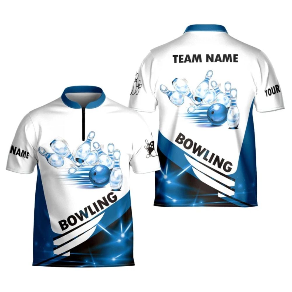 Custom Team White And Orange Mens Bowling Jerseys, Custom Bowling Shirts BE0102
