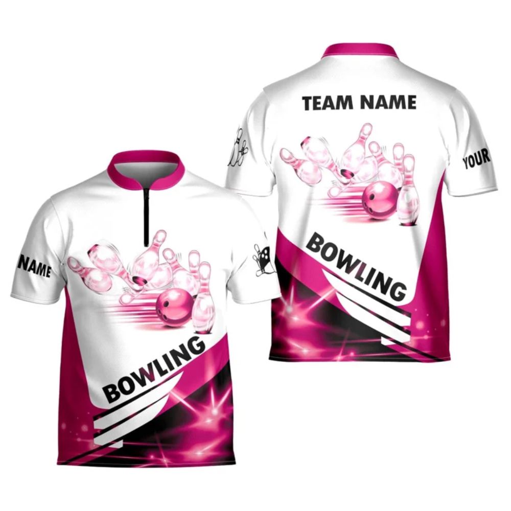 Custom Team White And Orange Mens Bowling Jerseys, Custom Bowling Shirts BE0102