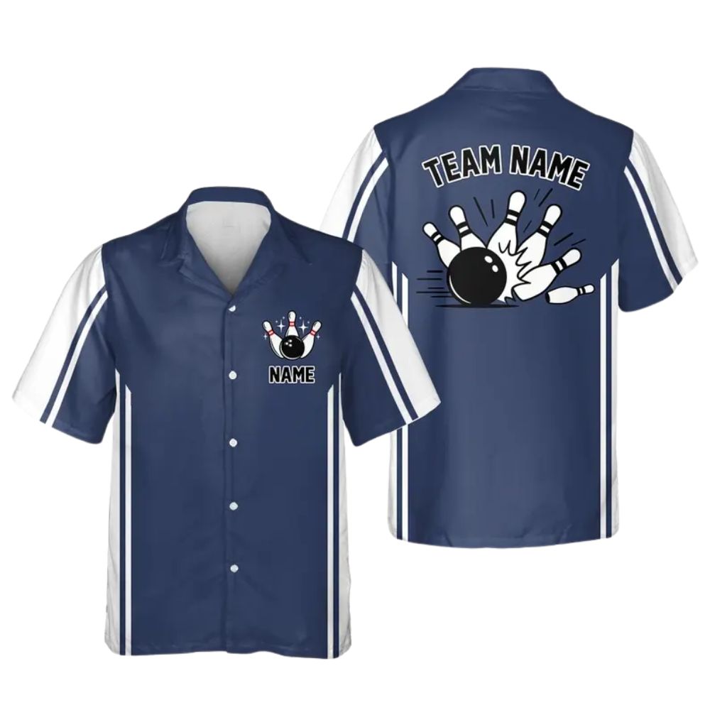Custom White And Green Retro Bowling Hawaiian Shirt Men Women, Custom Bowling Team Shirts BE0107