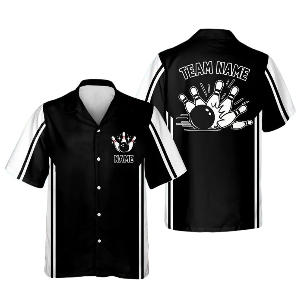 Custom White And Green Retro Bowling Hawaiian Shirt Men Women, Custom Bowling Team Shirts BE0107