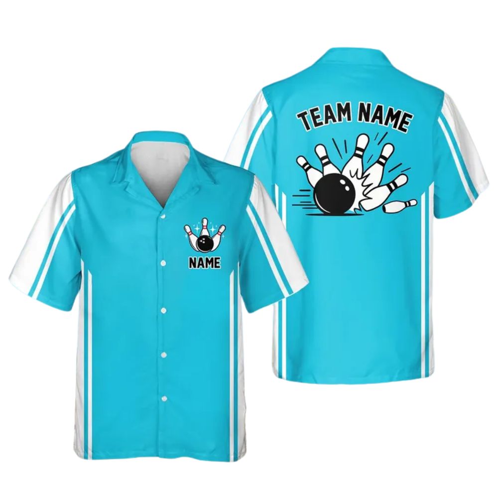 Custom White And Green Retro Bowling Hawaiian Shirt Men Women, Custom Bowling Team Shirts BE0107