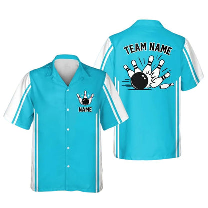 Custom White And Green Retro Bowling Hawaiian Shirt Men Women, Custom Bowling Team Shirts BE0107