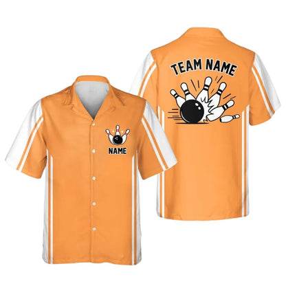 Custom White And Green Retro Bowling Hawaiian Shirt Men Women, Custom Bowling Team Shirts BE0107