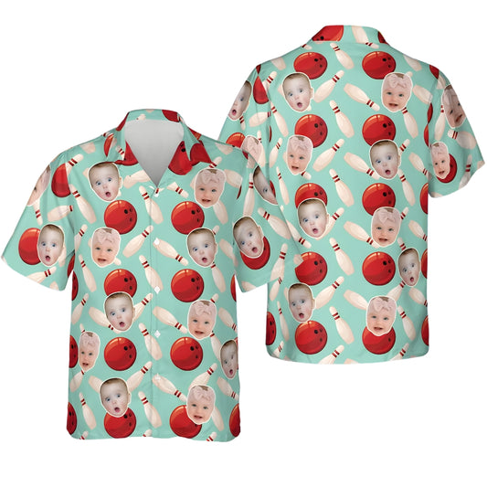 Custom Face Bowling Hawaiian Shirt For Men And Women, Custom Photo Bowling Shirts BE0123