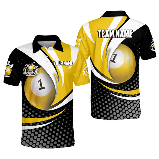 Lasfour Personalized Billiard Ball 1 Team Name Player Polo Shirt BIA0695