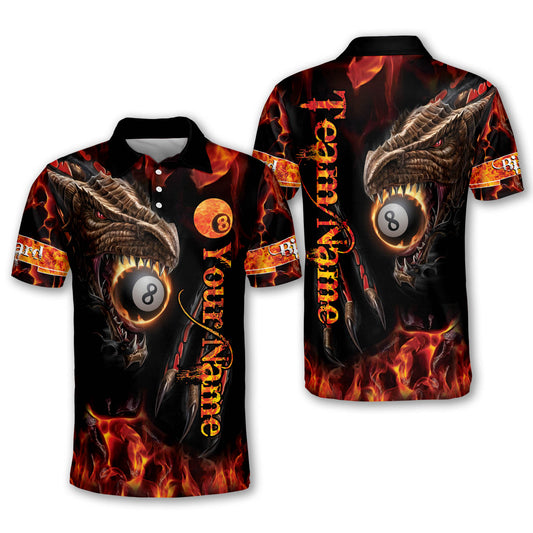 Lasfour Billiards Fire Dragon Customized Name 3D Shirt BIA0785
