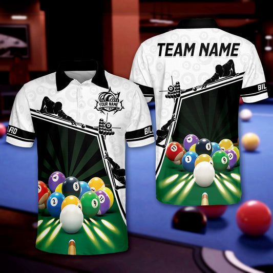 Custom Team Billiards Polo Shirts For Men, Custom Billiard Shirts BIA0832