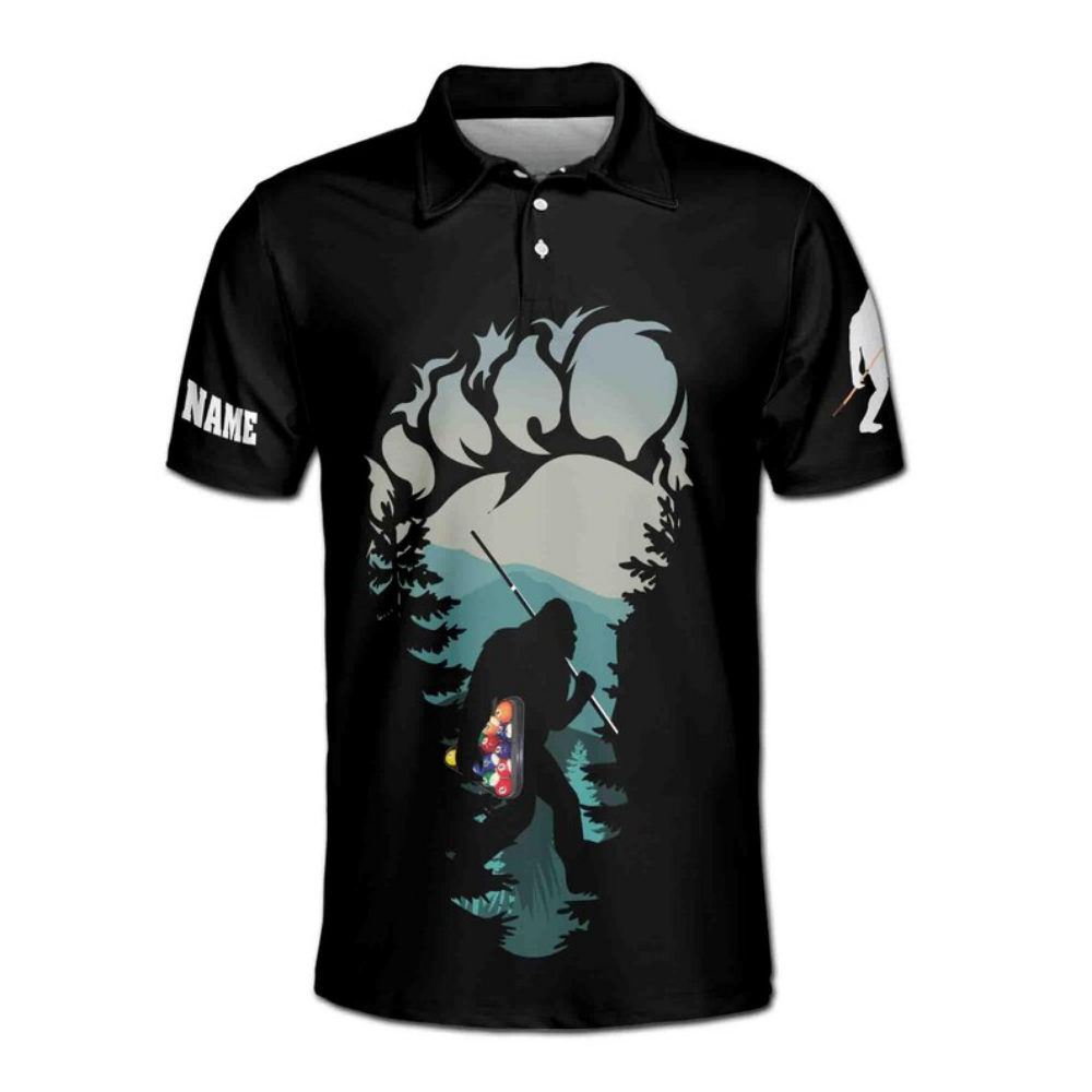 Custom Bigfoot Billiard Polo Shirt For Men, Custom Bigfoot Billiard Team Shirts BIE0019