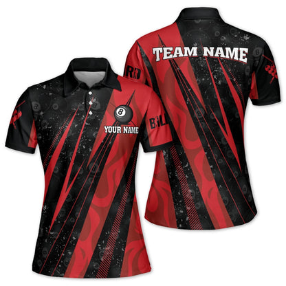 Billiard Color Billiard Tournament Sport Customized Name, Team Name 3D Polo Shirt For Women BIO0008