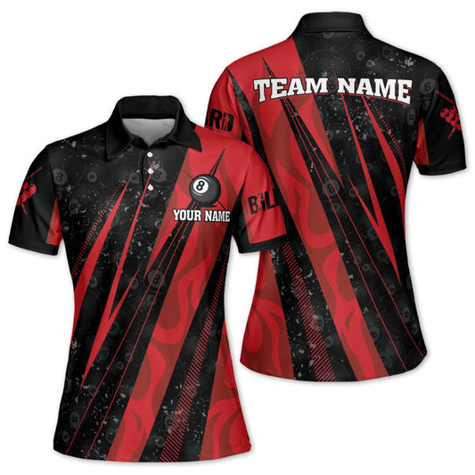 Billiard Color Billiard Tournament Sport Customized Name, Team Name 3D Polo Shirt For Women BIO0008