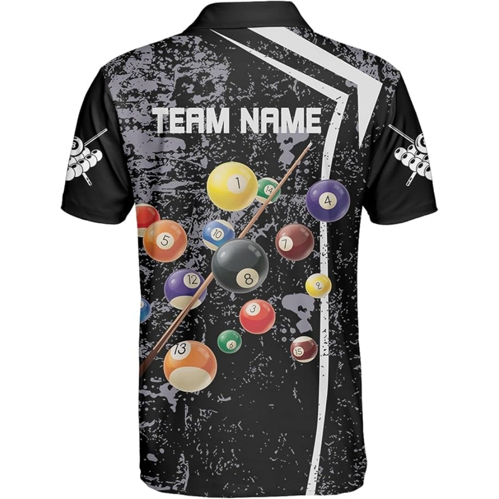 Custom Patriotic Billiard Polo Shirt For Men, Custom Pool Billiard Team Shirts BIZ0027