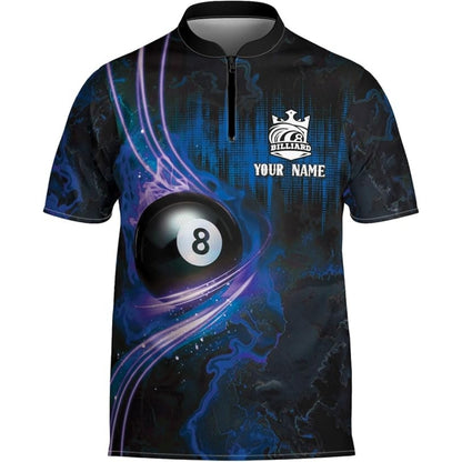 Custom Flame 8 Ball Billiard Jersey For Men, Custom 8 Ball Billiard Team Shirts BIZ0048