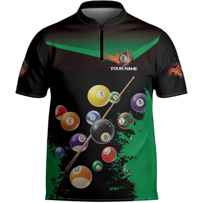 Custom Pool Jersey Team Shirts For Men, Custom Black Pink Pool Billiard Shirts BIZ0102