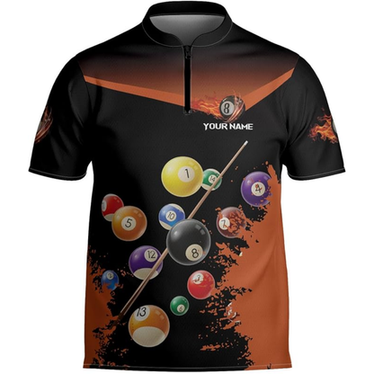 Custom Pool Jersey Team Shirts For Men, Custom Black Pink Pool Billiard Shirts BIZ0102