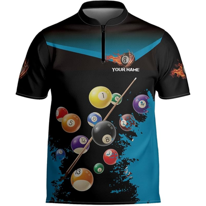 Custom Pool Jersey Team Shirts For Men, Custom Black Pink Pool Billiard Shirts BIZ0102