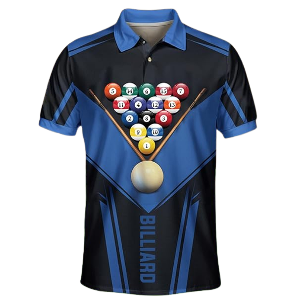 Custom Black And Blue Billiard Team Shirt For Mens, Custom Pool Billiard Shirts BIZ0118