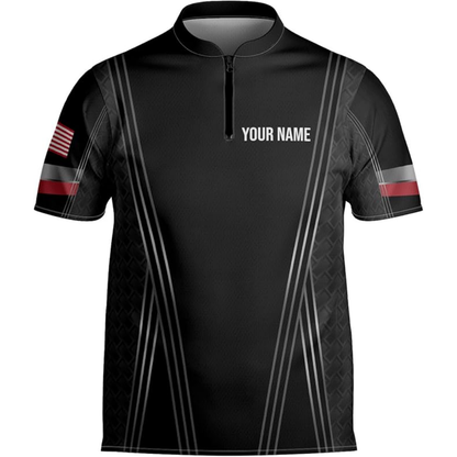 Custom Billiard Team Jersey Shirts For Men, Custom Black Pool Billiard Shirts BIZ0120