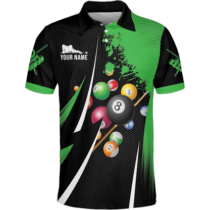 Custom Black And Red Billiard Team Polo Shirts For Mens, Custom Billiard Pool Players Shirts BIZ0124