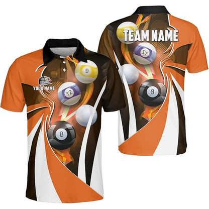 Custom Team Green Billiard Polo Shirt Mens, Custom Pool Billiard Shirts BIZ0131
